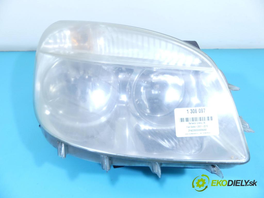 Fiat Doblo I 2001-2010 1,3.0 jtd 75 HP manual 55 kW 1248 cm3 5- Reflektor: pravý 43680999 (Pravé)
