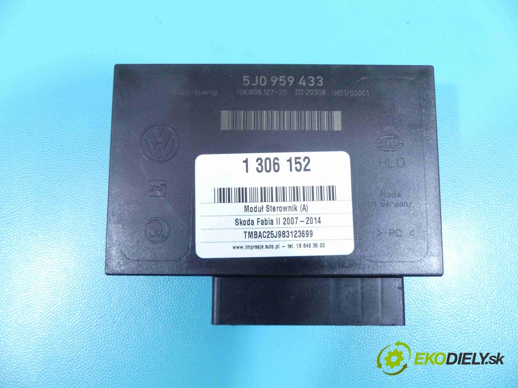 Skoda Fabia II 2007-2014 1.4 16v 86 HP manual 63 kW 1390 cm3 5- modul riadiaca jednotka 5J0959433 (Ostatné)