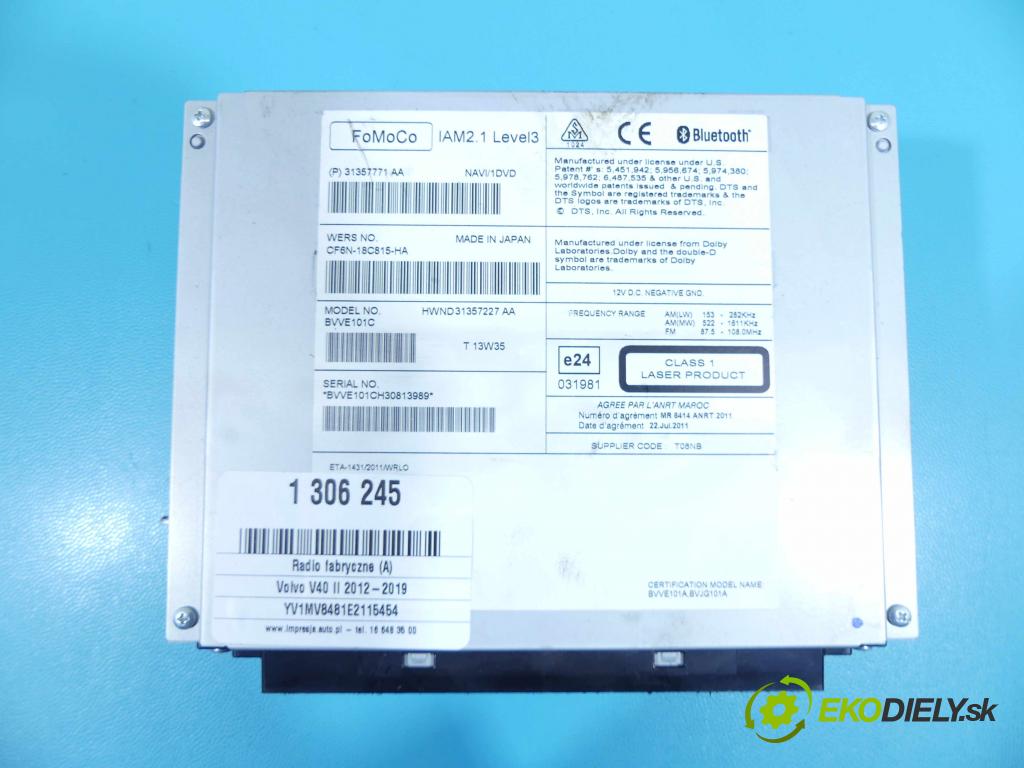Volvo V40 II 2012-2019 1.6 D2 114 HP manual 84 kW 1560 cm3 5- Radio originál CF6N-18C815-HA