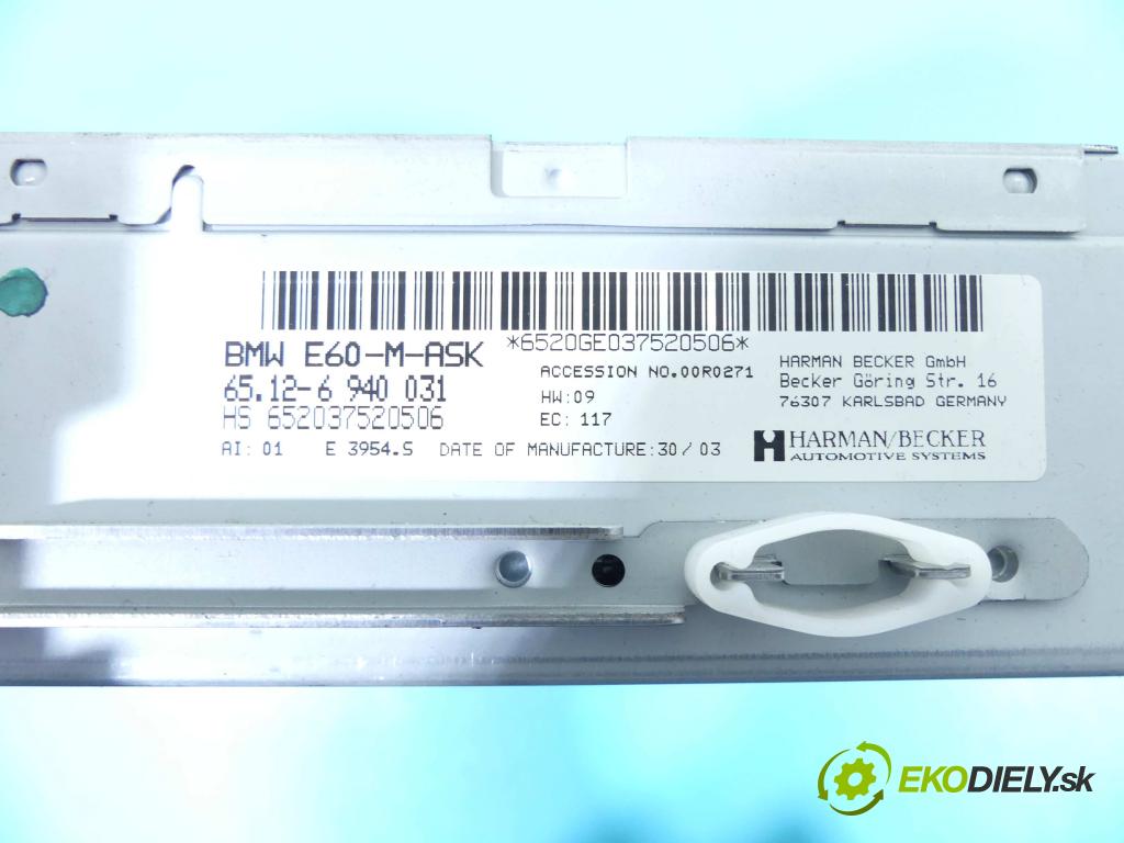 Bmw 5 E60 2003-2010 3.0 R6 231 HP manual 170 kW 2979 cm3 4- Radio originál 6940031