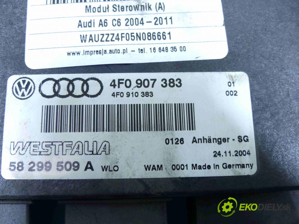 Audi A6 C6 2004-2011 3.0 TDI 224hp automatic 165 kW 2967 cm3 4- modul riadiaca jednotka 4F0907383 (Ostatné)