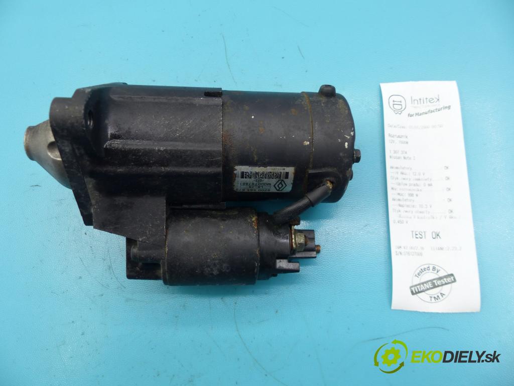 Nissan Note I 2006-2012 1.5 dci 86 HP manual 63 kW 1461 cm3 5- štartér 8200584675 (Štartéry)
