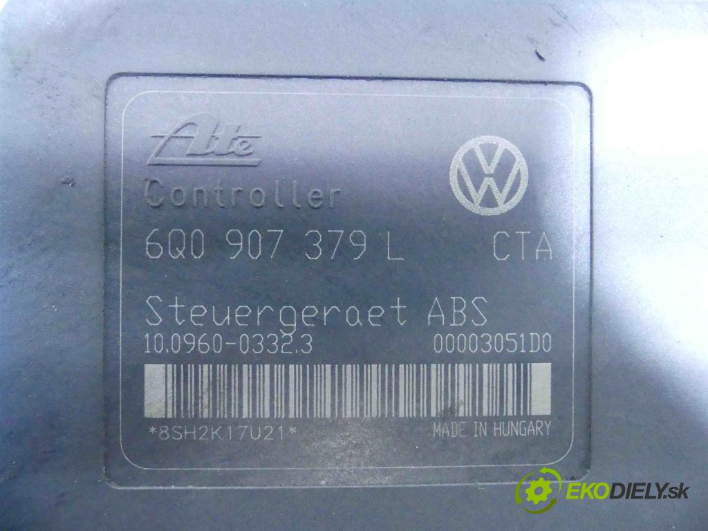 Vw Polo IV 9N 2001-2009 1.2 12V 64 HP manual 47 kW 1198 cm3 5- čerpadlo abs 6Q0907379L (Pumpy ABS)