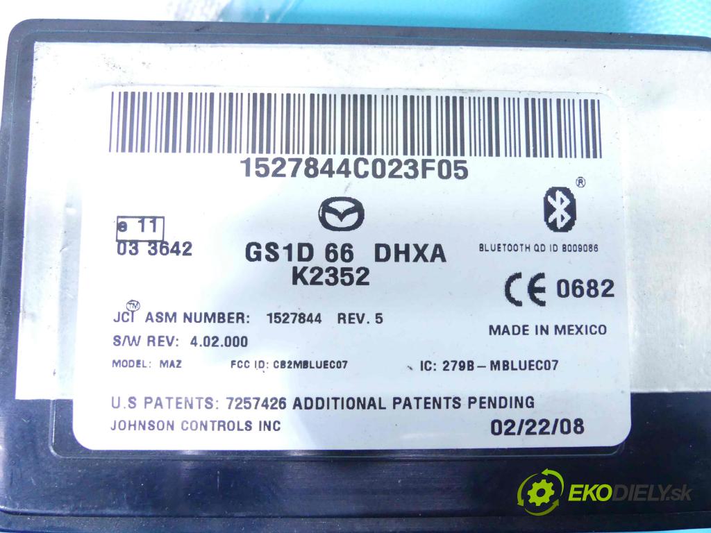 Mazda 6 II GH 2007-2012 2.0 16v 147 HP manual 108 kW 1999 cm3 5- modul riadiaca jednotka GS1D66DHXA (Ostatné)