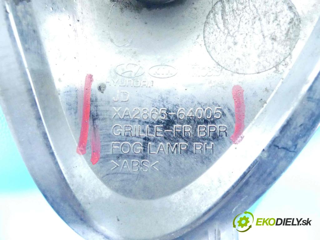 Kia Ceed II 2012-2018 1.6 crdi 128 hp manual 94 kW 1582 cm3 5- Zaślepka: mřížka: nárazníku pravé XA2865-64005