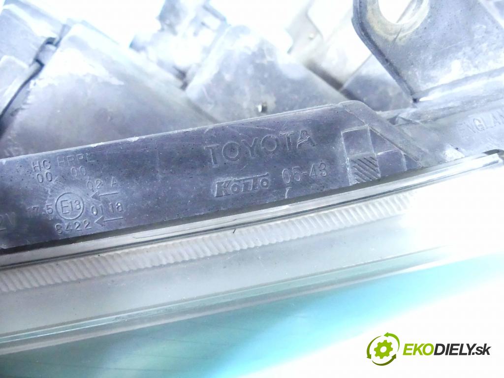 Toyota Avensis II T25 2003-2008 2.0 D4D 116 HP manual 85 kW 1995 cm3 5- Reflektor: pravý  (Pravé)