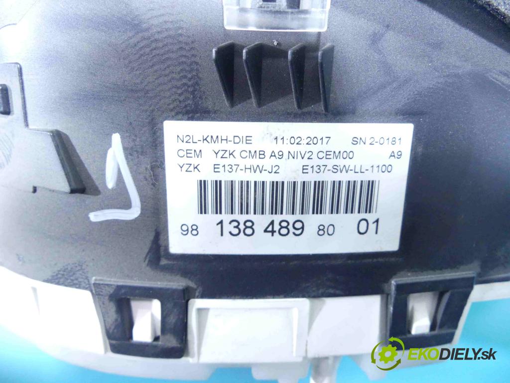 Peugeot 208 I 2012-2019 1.6 hdi 75 HP manual 55 kW 1560 cm3 5- prístrojovka/ budíky 9813848980 (Prístrojové dosky, displeje)