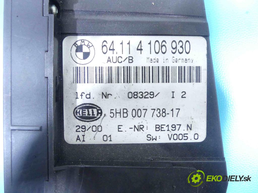 Bmw 3 E46 1998-2007 1.9b: 105 HP manual 77 kW 1895 cm3 4- panel kúrenia 4106930