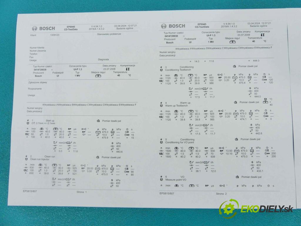 Vw Sharan I 1995-2010 1.9 tdi 116 HP manual 85 kW 1896 cm3 5- vstrekovacie čerpadlo 0414720038 (Vstrekovače)