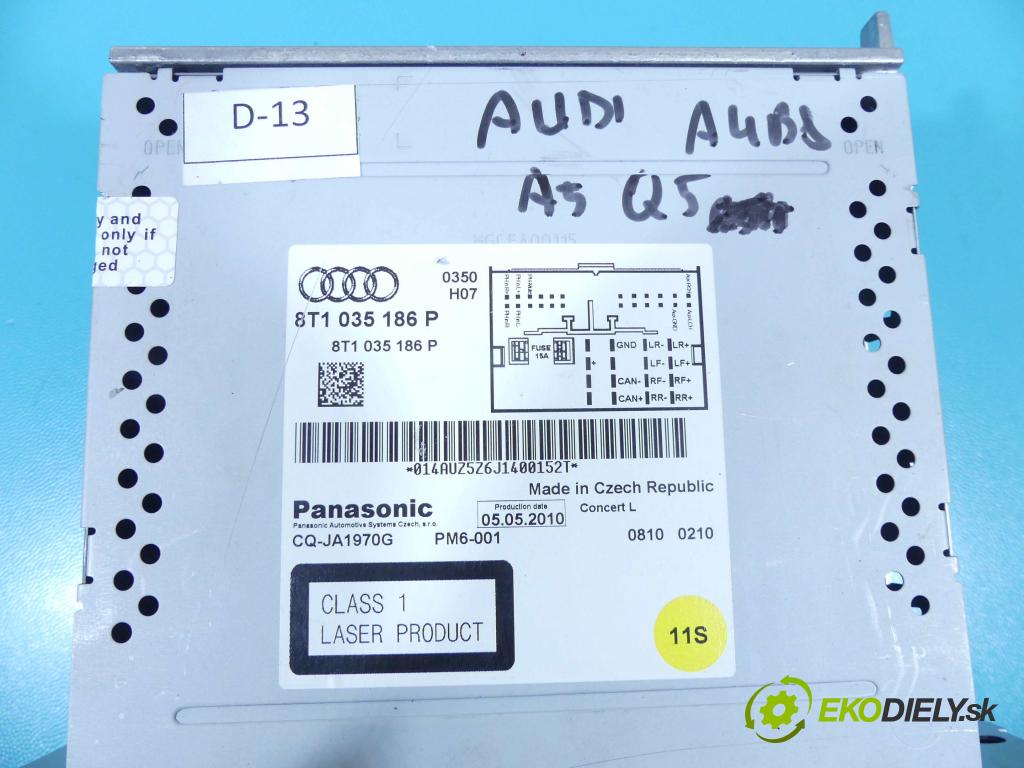 Audi Q5 2008-2016 2.0 tdi 170 HP automatic 125 kW 1968 cm3 5- Radio originál 8T1035186P