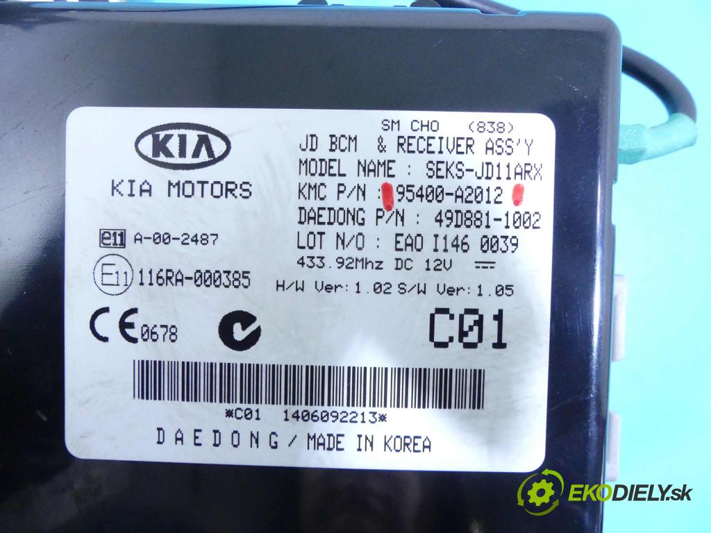 Kia Ceed II 2012-2018 1.6 crdi 128 HP manual 94 kW 1582 cm3 5- modul riadiaca jednotka 95400-A2012 (Ostatné)