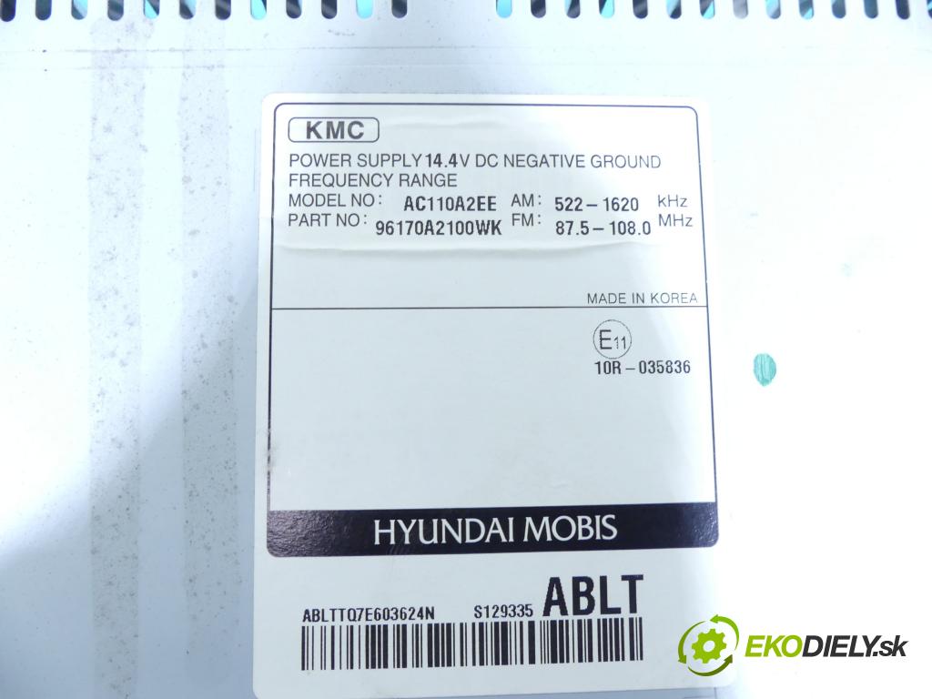 Kia Ceed II 2012-2018 1.6 crdi 128 HP manual 94 kW 1582 cm3 5- Radio originál 96170A2100WK