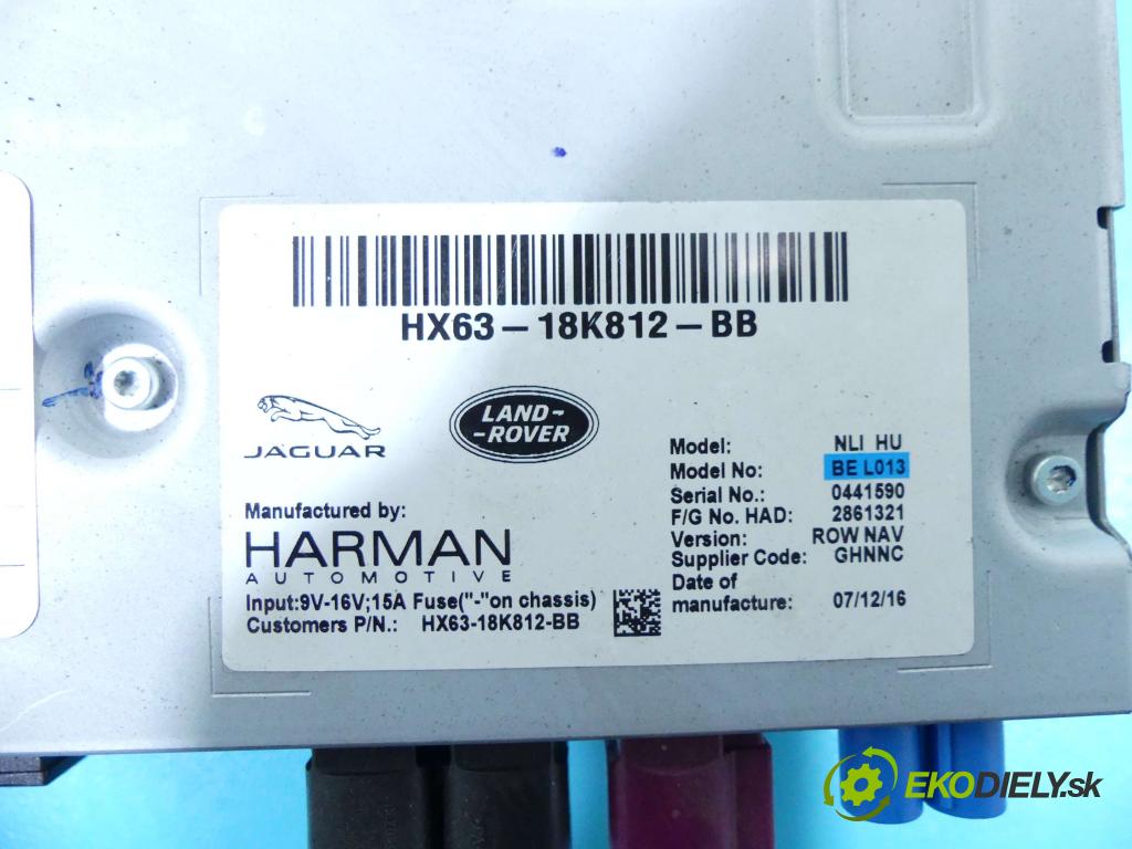 Land rover Discovery Sport 2014-2019 L550 2.0 td 150 HP manual 110 kW 1999 cm3 5- Radio originál HX63-18K812-BB