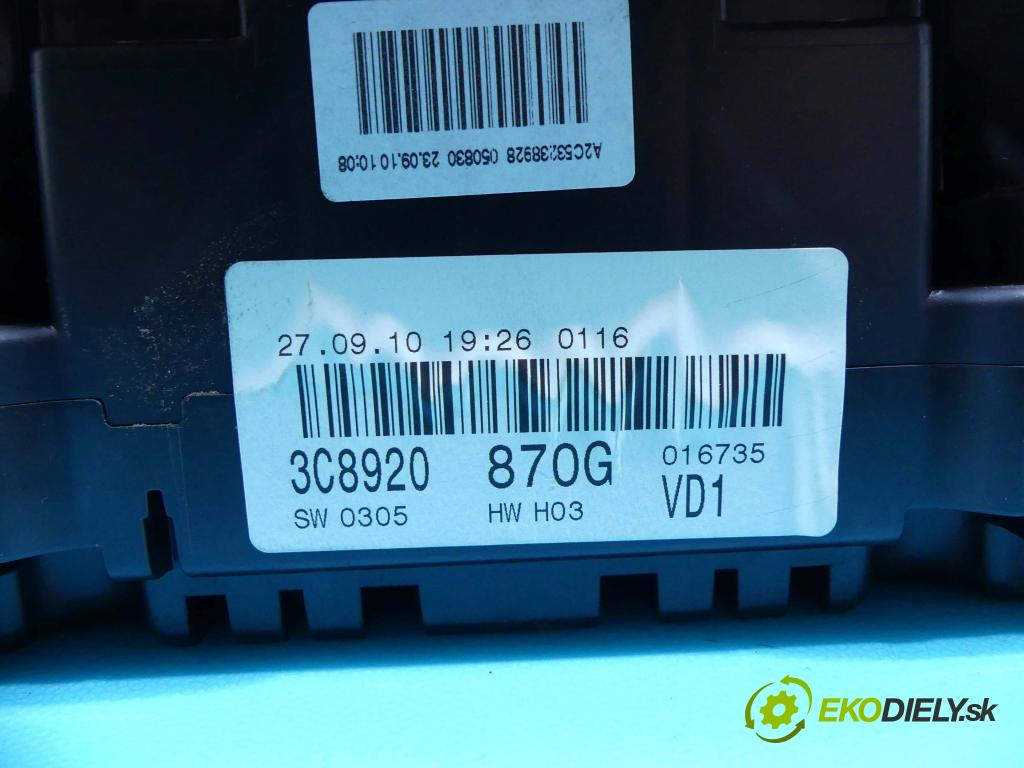 Vw Passat CC 2008-2016 2.0 tdi 170 HP automatic 125 kW 1968 cm3 4- prístrojovka/ budíky 3C8920870G (Prístrojové dosky, displeje)