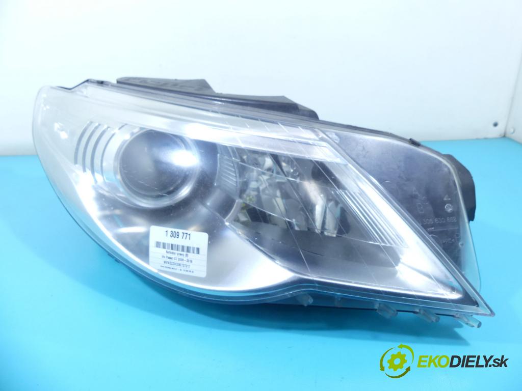 Vw Passat CC 2008-2016 2.0 tdi 170 HP automatic 125 kW 1968 cm3 4- Reflektor: pravý 0301239282 (Pravé)