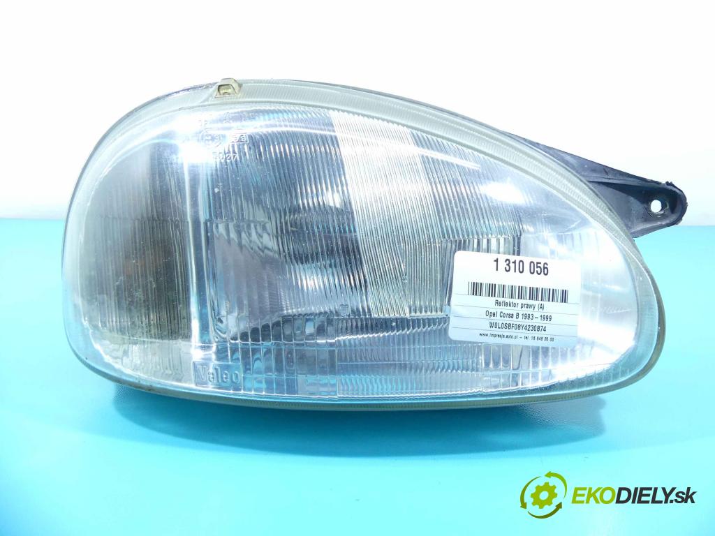 Opel Corsa B 1993-1999 1.0 12v 54 HP manual 40 kW 973 cm3 3- Reflektor: pravý  (Pravé)