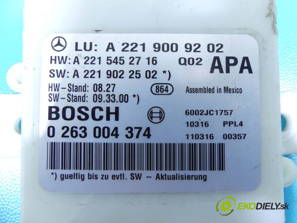 Mercedes S W221 2005-2013 2.1 cdi 204 hp automatic 150 kW 2143 cm3 4- modul řídící jednotka 0263004374 (Ostatní)