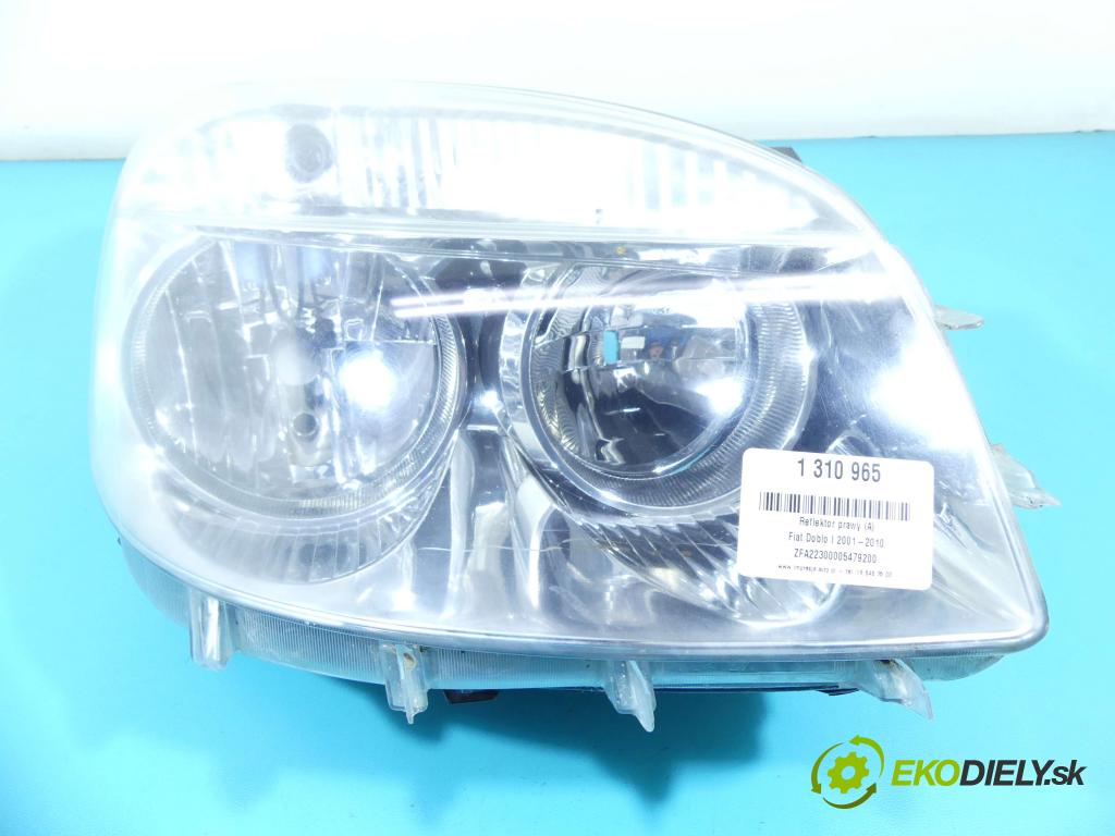 Fiat Doblo I 2001-2010 1.9 jtd 105 HP manual 77 kW 1910 cm3 5- Reflektor: pravý 51755054 (Pravé)