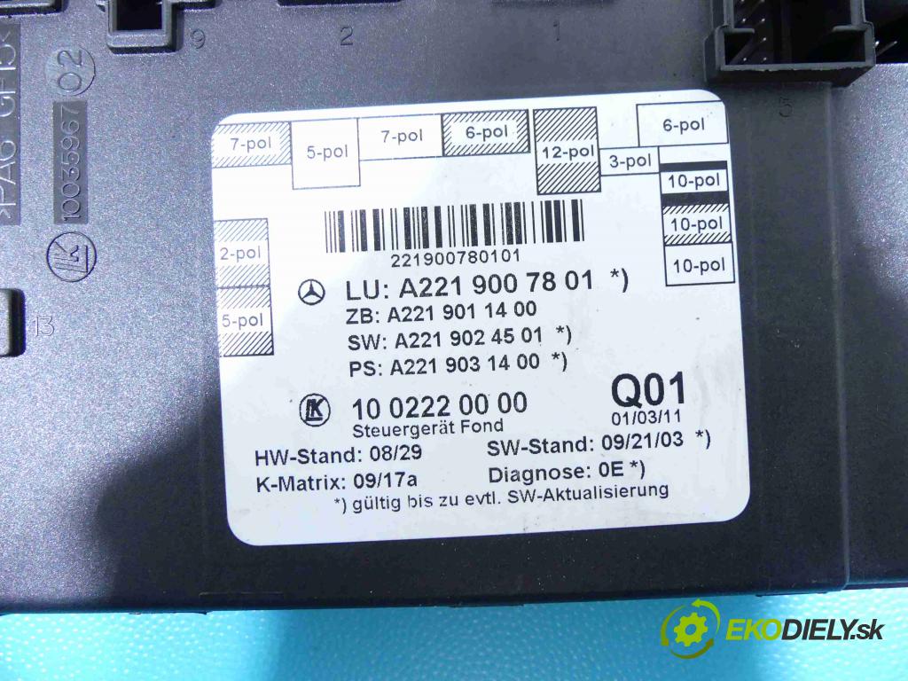 Mercedes S W221 2005-2013 2.1 cdi 204 HP automatic 150 kW 2143 cm3 4- modul riadiaca jednotka A2219007801 (Ostatné)
