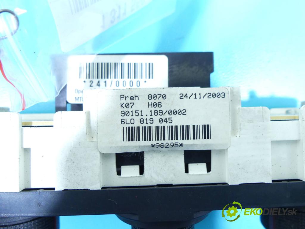 Seat Ibiza III 6L 2002-2008 1.2 12V 64 HP manual 47 kW 1198 cm3 5- panel kúrenia 6L0819045