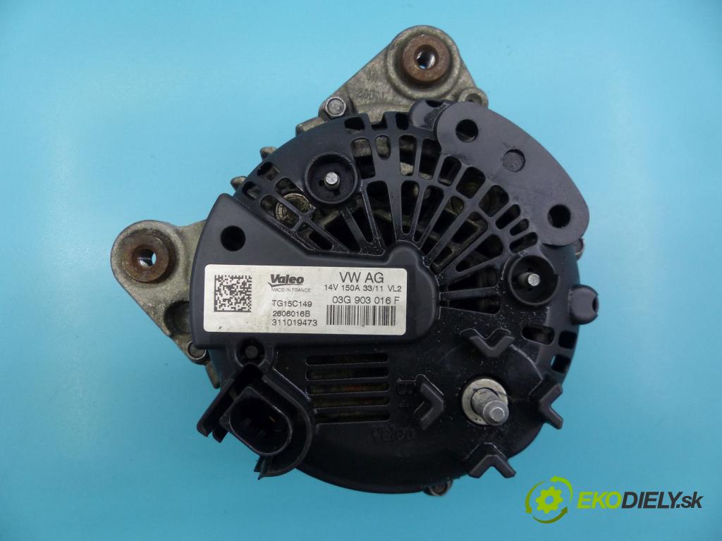 Audi Q5 2008-2016 2.0 tdi 170 hp automatic 125 kW 1968 cm3 5- Alternator 03G903016F (Alternátory)
