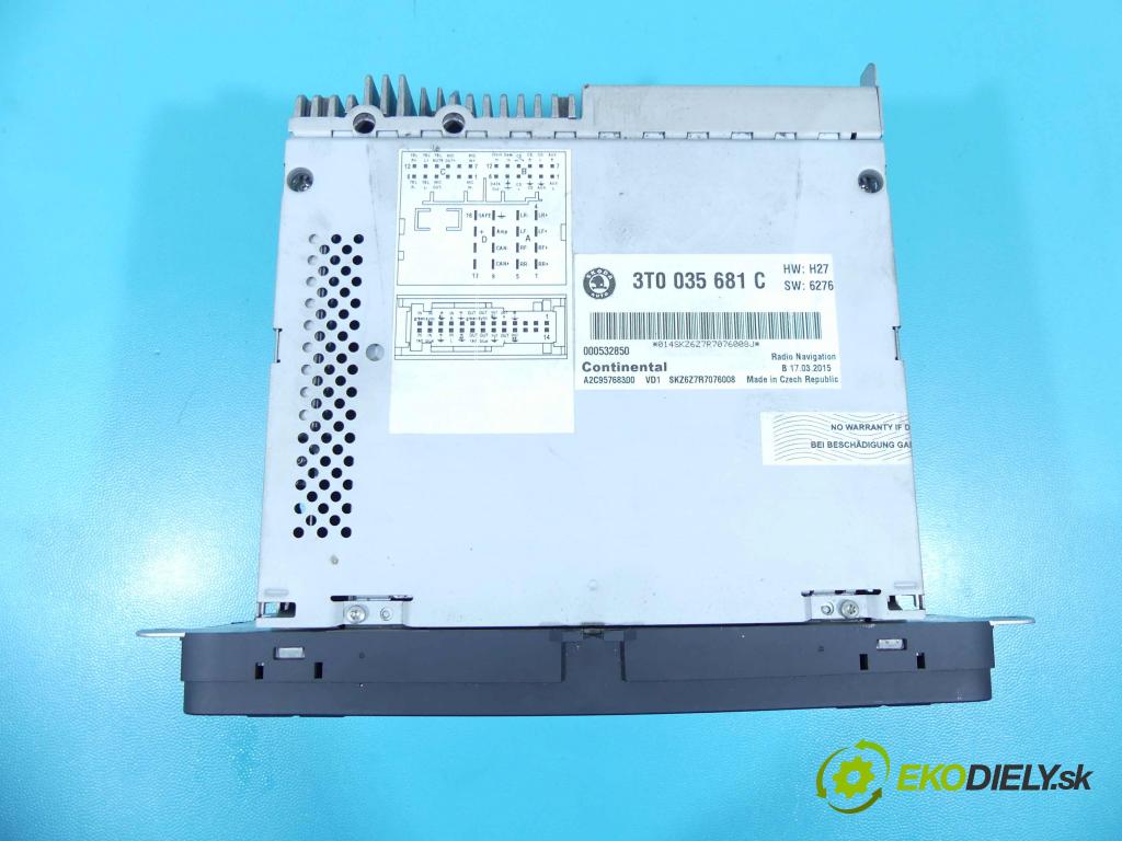 Skoda Superb II 2008-2015 2.0 tdi 140 HP automatic 103 kW 1968 cm3 4- Radio originál 3T0035681C