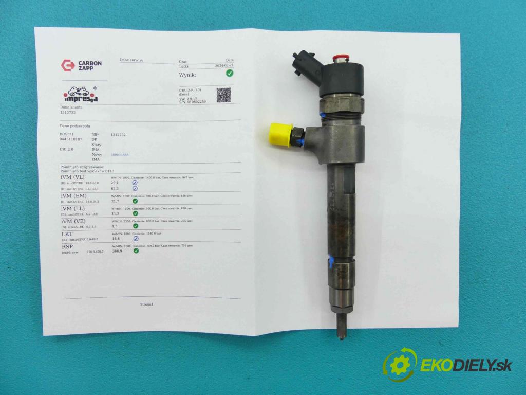 Fiat Doblo I 2001-2010 1.9 jtd 105 HP manual 77 kW 1910 cm3 5- vstrek 0445110187 (Vstrekovače)