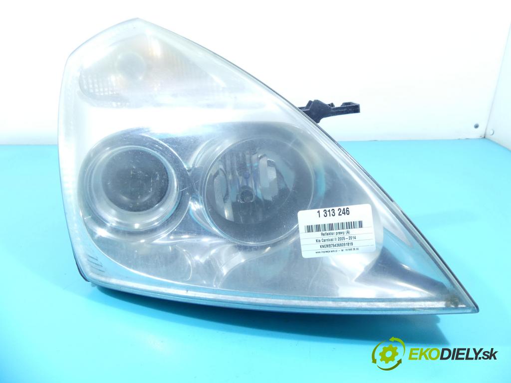 Kia Carnival II 2005-2014 2.9 crdi 185 HP automatic 136 kW 2902 cm3 5- Reflektor: pravý 92102-4D0XX (Pravé)