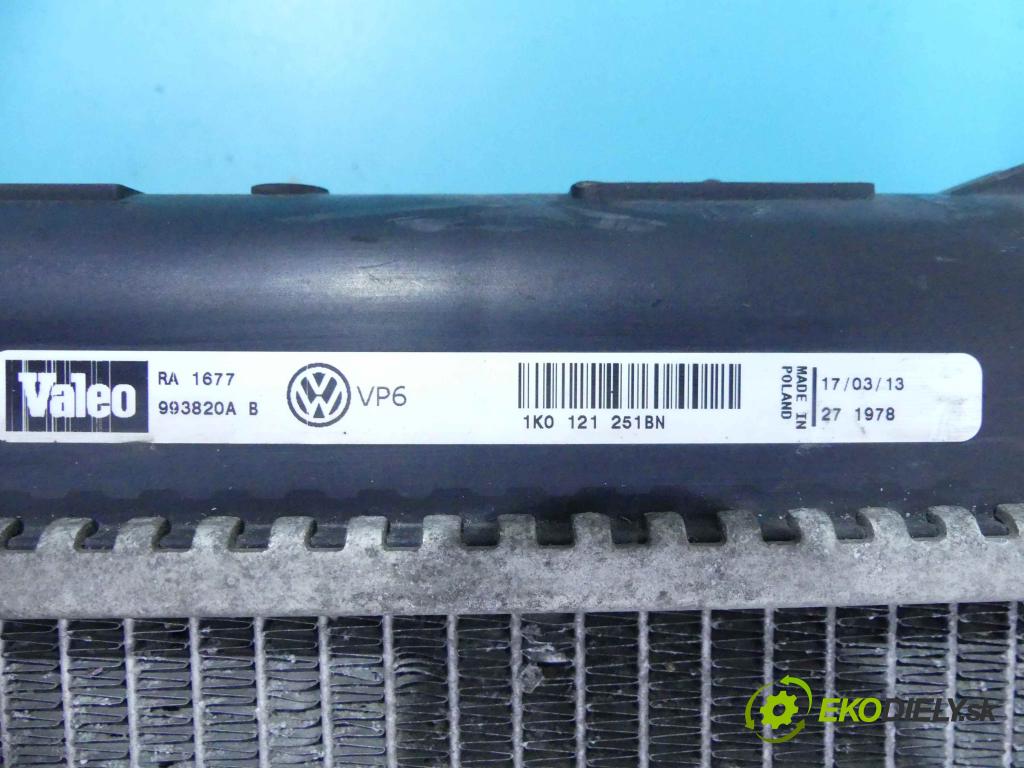 Vw Jetta VI 2010-2018 1.4 TSI 122 HP manual 90 kW 1390 cm3 4- chladič voda: 1K0121251BN (Chladiče vody)