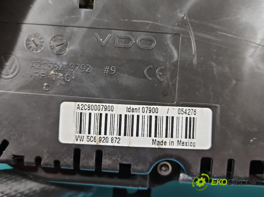 Vw Jetta VI 2010-2018 1.4 TSI 122 HP manual 90 kW 1390 cm3 4- prístrojovka/ budíky 5C6920872 (Prístrojové dosky, displeje)