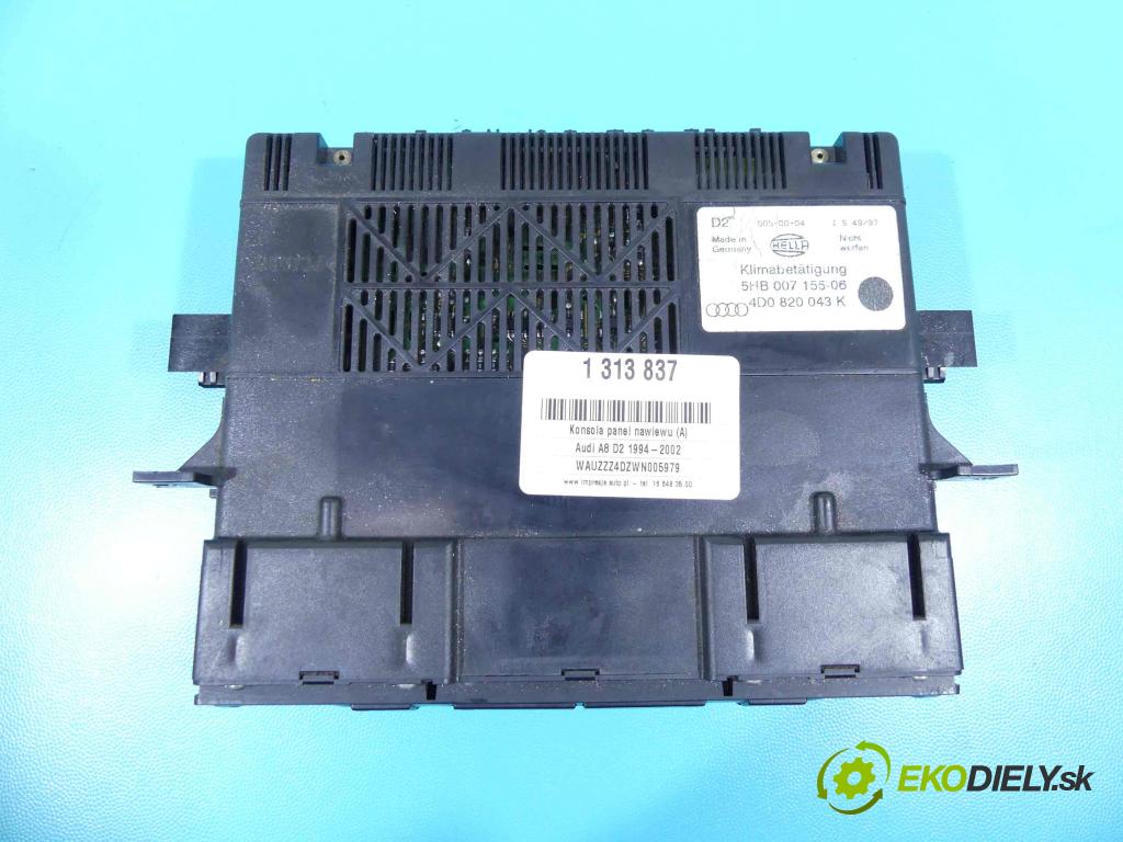 Audi A8 D2 1994-2002 3.7 V8 230 HP automatic 169 kW 3697 cm3 4- panel kúrenia 4D0820043K