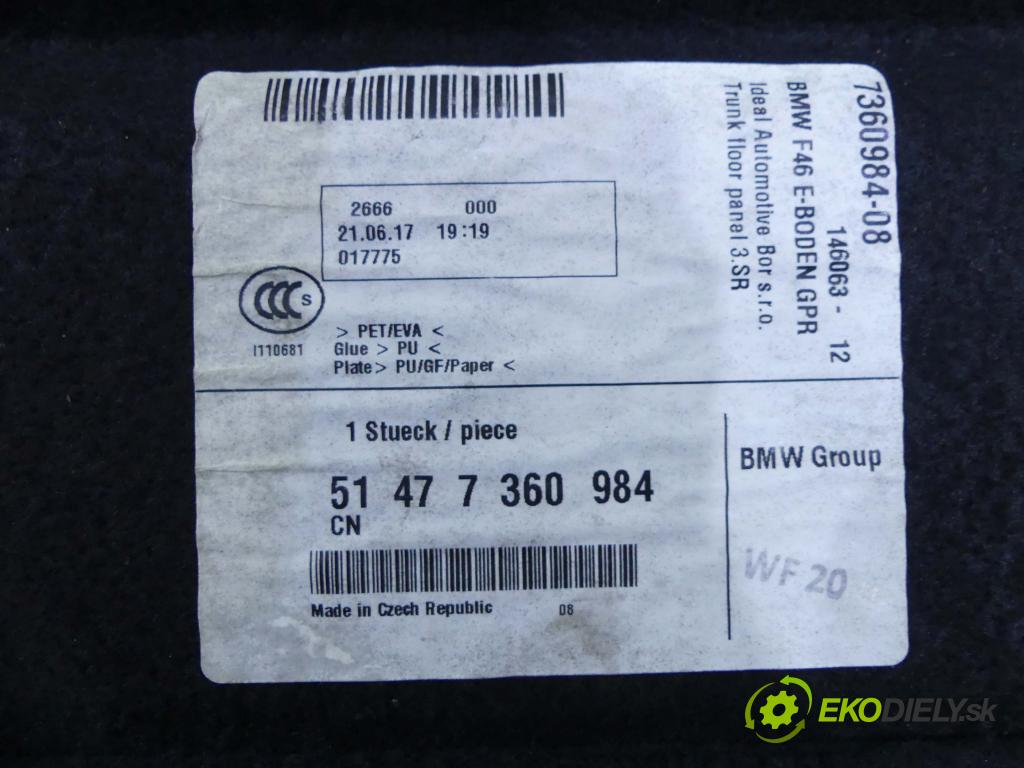 Bmw 2 F45/F46 2014-2022 2.0d 150 HP automatic 110 kW 1995 cm3 5- zadná 7360984 (Pláta zadné)