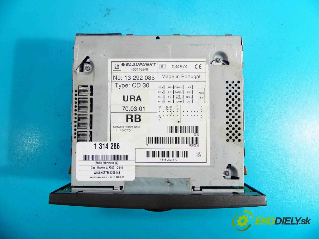 Opel Meriva A 2002-2010 1.4 16v 90 HP manual 66 kW 1364 cm3 5- Radio originál 13292085