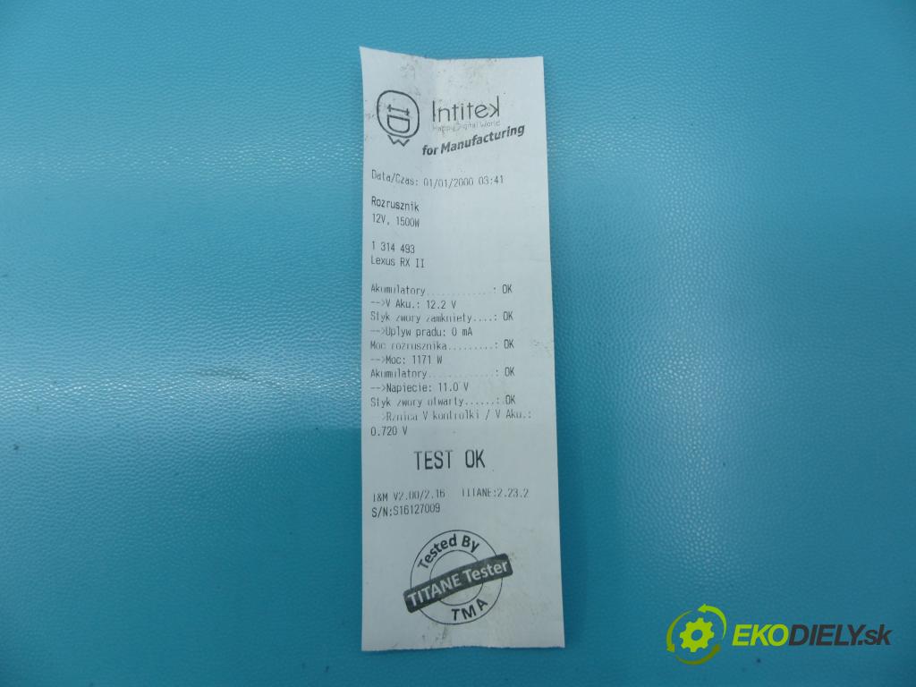 Lexus RX II 2003-2008 3.3 V6 232KM automatic 171 kW 3302 cm3 5- štartér 28100-20020 (Štartéry)