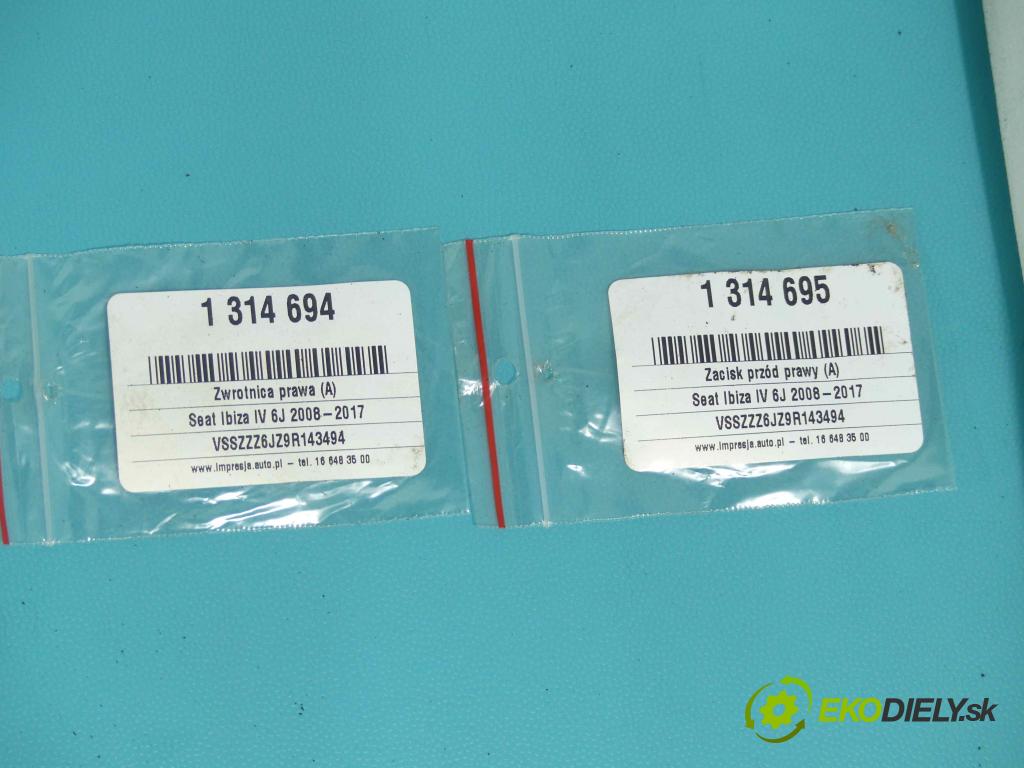 Seat Ibiza IV 6J 2008-2017 1.4 16V 86 HP manual 63 kW 1390 cm3 3- brzdič predné pravý (Ostatné)