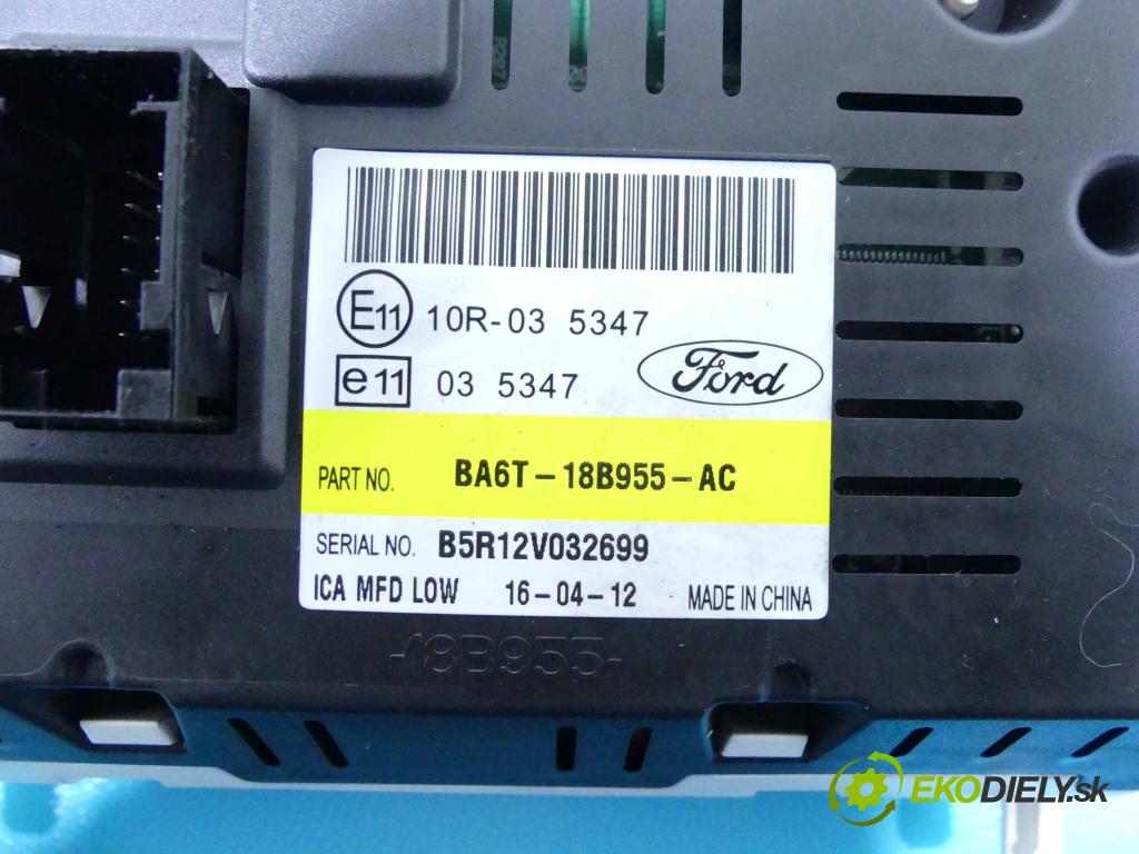 Ford Fiesta Mk7 2008-2017 1.4 tdci 70 HP manual 51,5 kW 1399 cm3 5- Zobrazit: BA6T-18B955-AC (Prístrojové dosky, displeje)