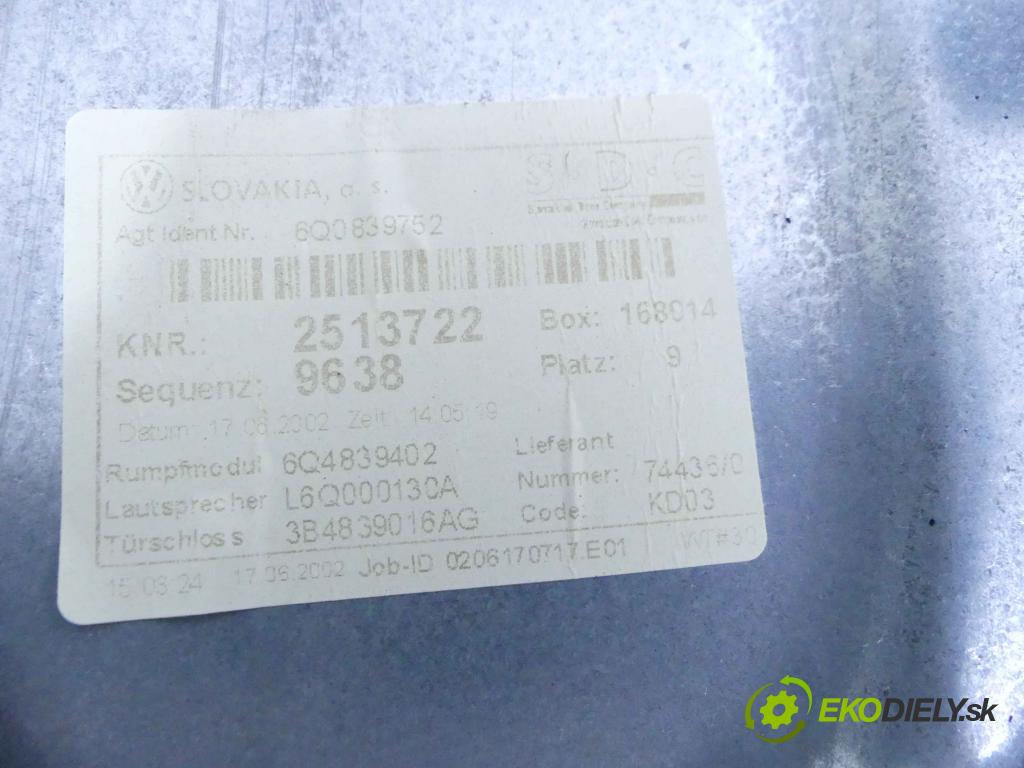 Vw Polo IV 9N 2001-2009 1.2 12V 64 hp manual 47 kW 1198 cm3 5- mechanismus stahování zadní pravý 6Q0839752