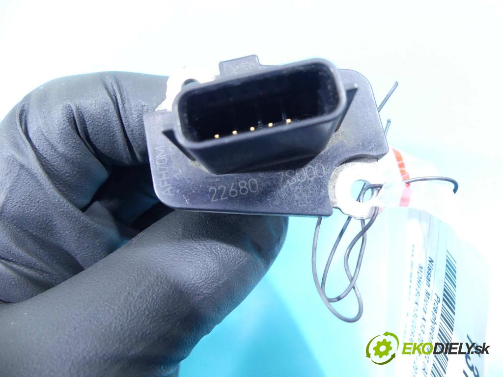 Nissan Micra K13 2010-2017 1.2 12V 80 HP manual 59 kW 1198 cm3 5- průtokoměr: 22680-7S000 (Váhy vzduchu)