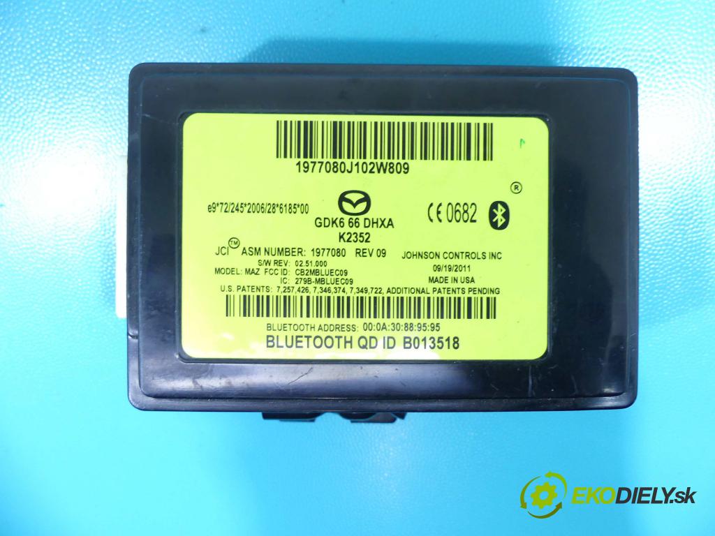 Mazda 6 II GH 2007-2012 2.0 16v 155 HP manual 114 kW 1999 cm3 5- modul riadiaca jednotka GDK666DHXA (Ostatné)
