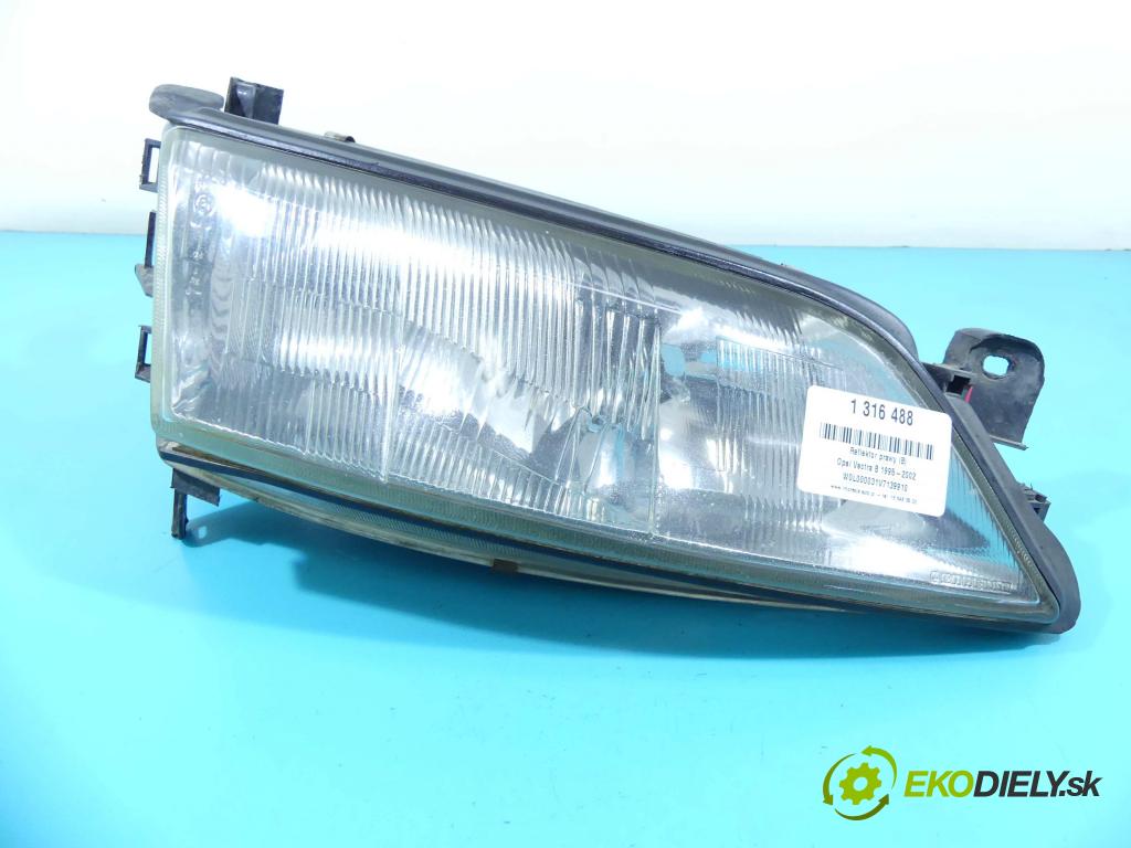 Opel Vectra B 1995-2002 1.8 16v 116 HP manual 85 kW 1799 cm3 5- Reflektor: pravý  (Pravé)