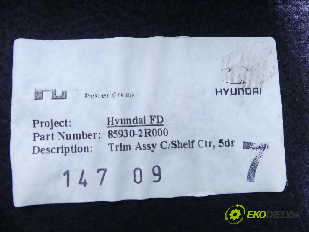 Hyundai I30 I 2007-2012 1.4 16v 109 HP manual 80,2 kW 1396 cm3 5- zadná 85930-2R000 (Pláta zadné)