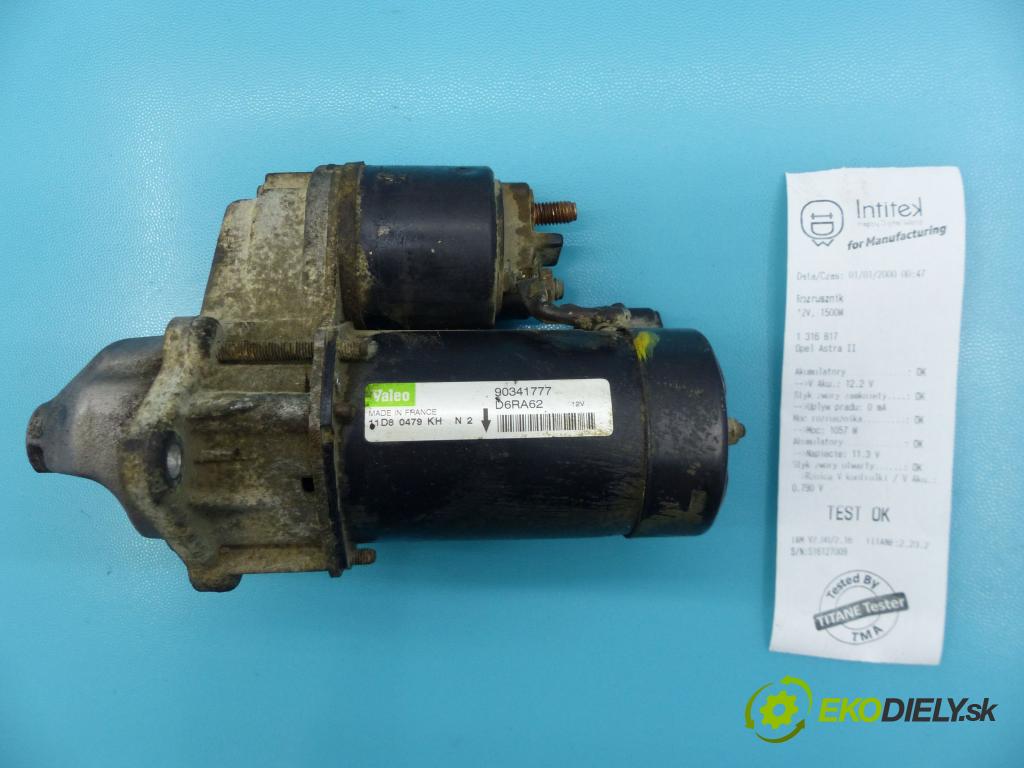 Opel Astra II 1998-2009 1.2 16V 65 HP manual 48 kW 1199 cm3 5- štartér D6RA62 (Štartéry)