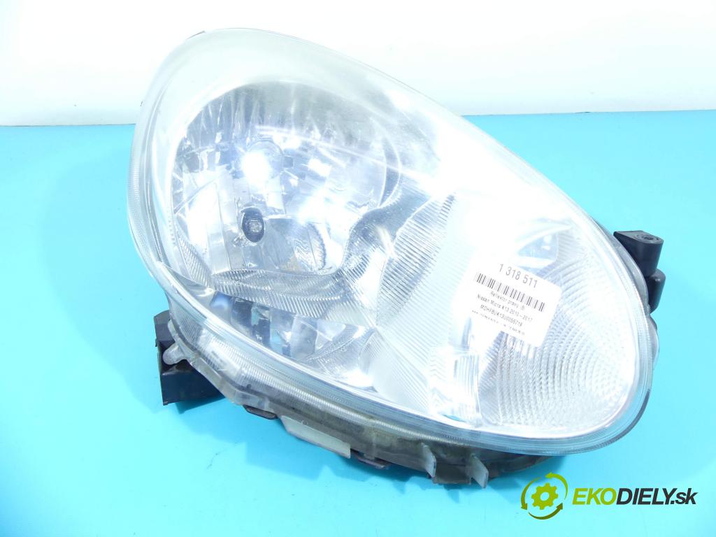 Nissan Micra K13 2010-2017 1.2 16V 80 HP manual 59 kW 1198 cm3 5- Reflektor: pravý 260101HB0A (Pravé)