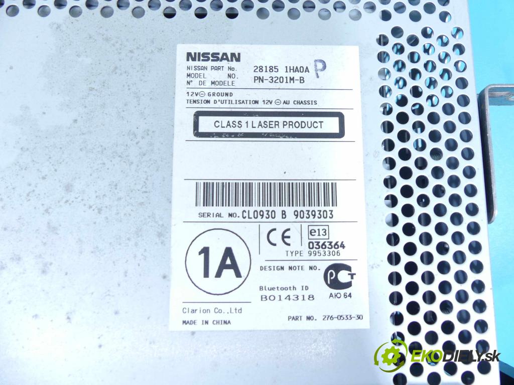Nissan Micra K13 2010-2017 1.2 16V 80 HP manual 59 kW 1198 cm3 5- Radio originál 281851HA0A