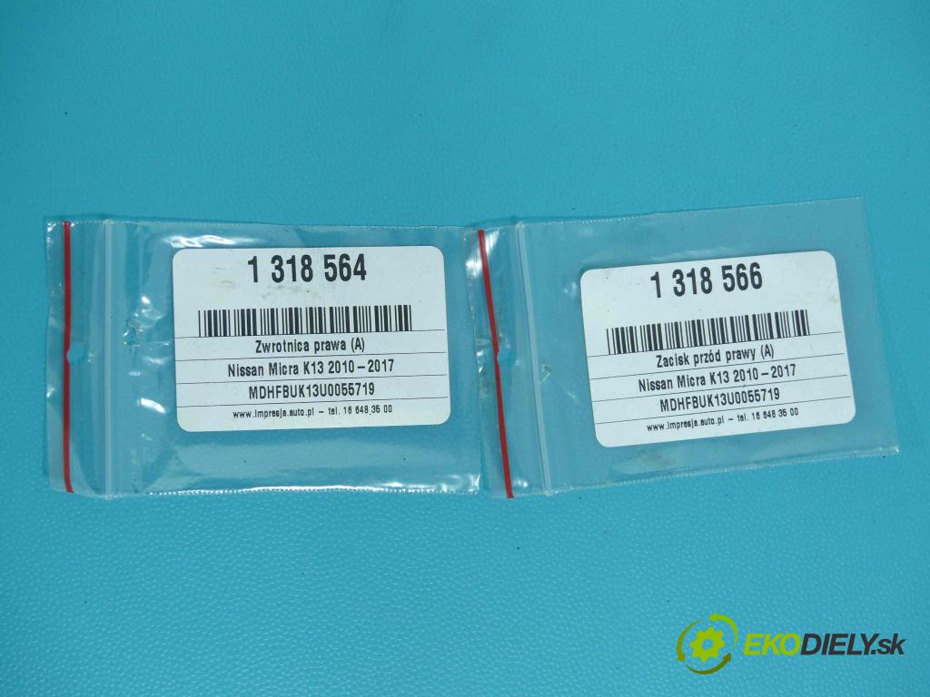 Nissan Micra K13 2010-2017 1.2 16V 80 HP manual 59 kW 1198 cm3 5- brzdič predné pravý (Ostatné)
