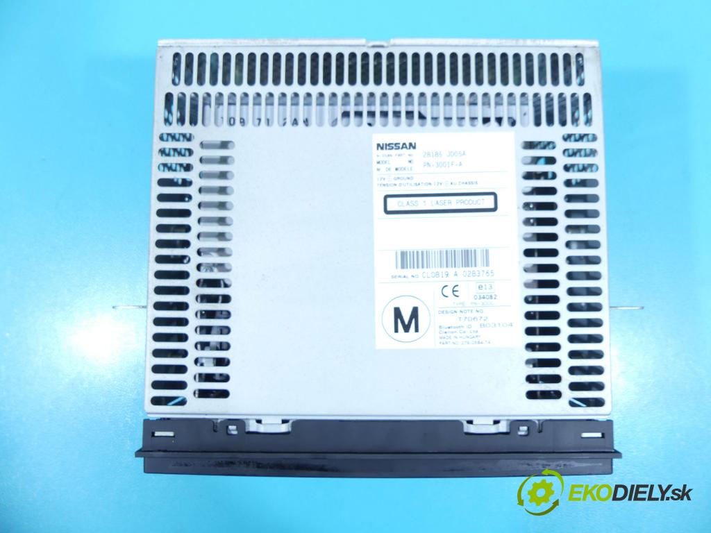 Nissan Qashqai I J10 2006-2013 2.0 dci 150 HP manual 110 kW 1995 cm3 5- Radio originál 28185JD05A