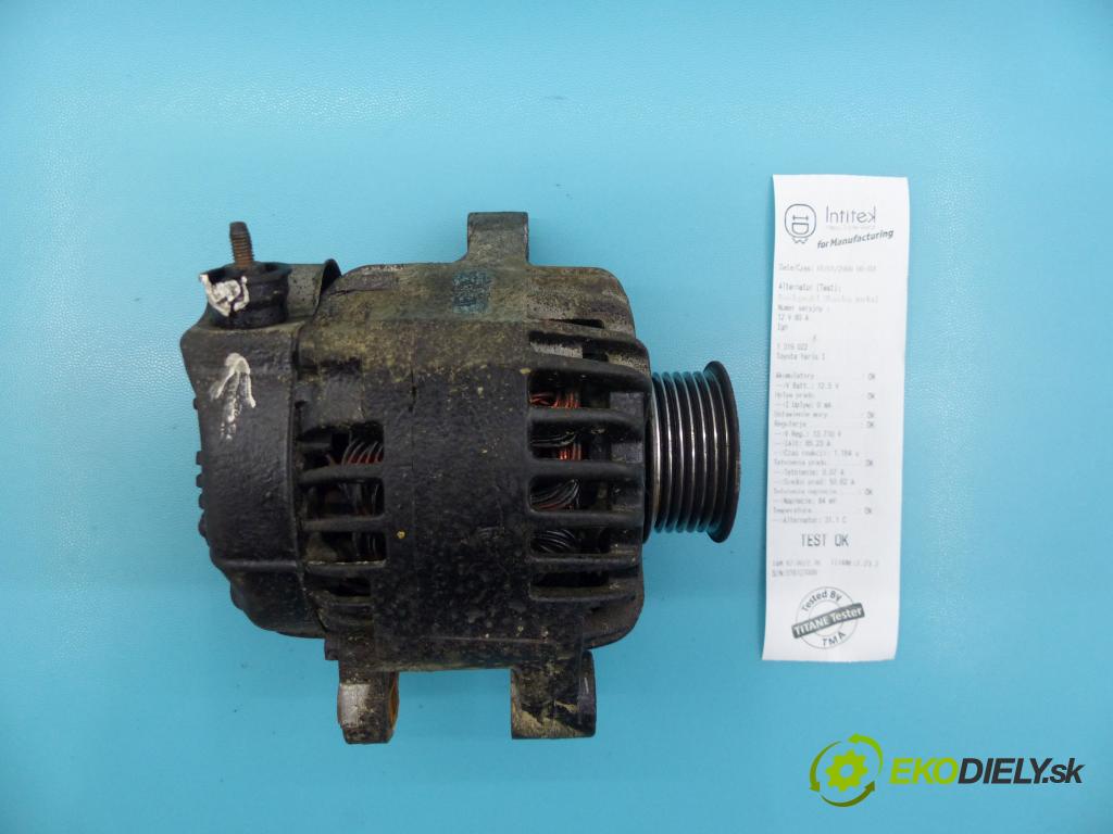 Toyota Yaris I 1999-2005 1.0 VVTi 68 hp manual 50 kW 998 cm3 3- Alternator  (Alternátory)