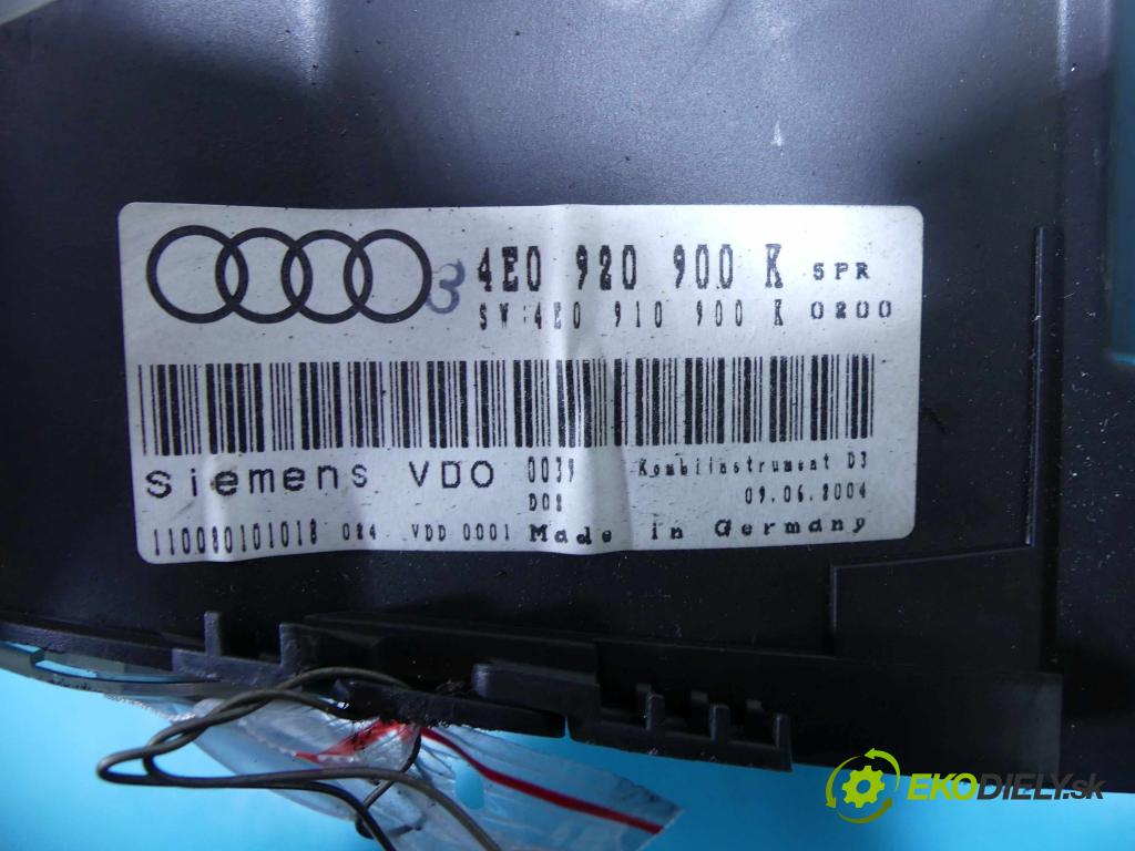 Audi A8 D3 2002-2009 3.0 tdi 232KM automatic 171 kW 2967 cm3 4- prístrojovka/ budíky 4E0920900K (Prístrojové dosky, displeje)