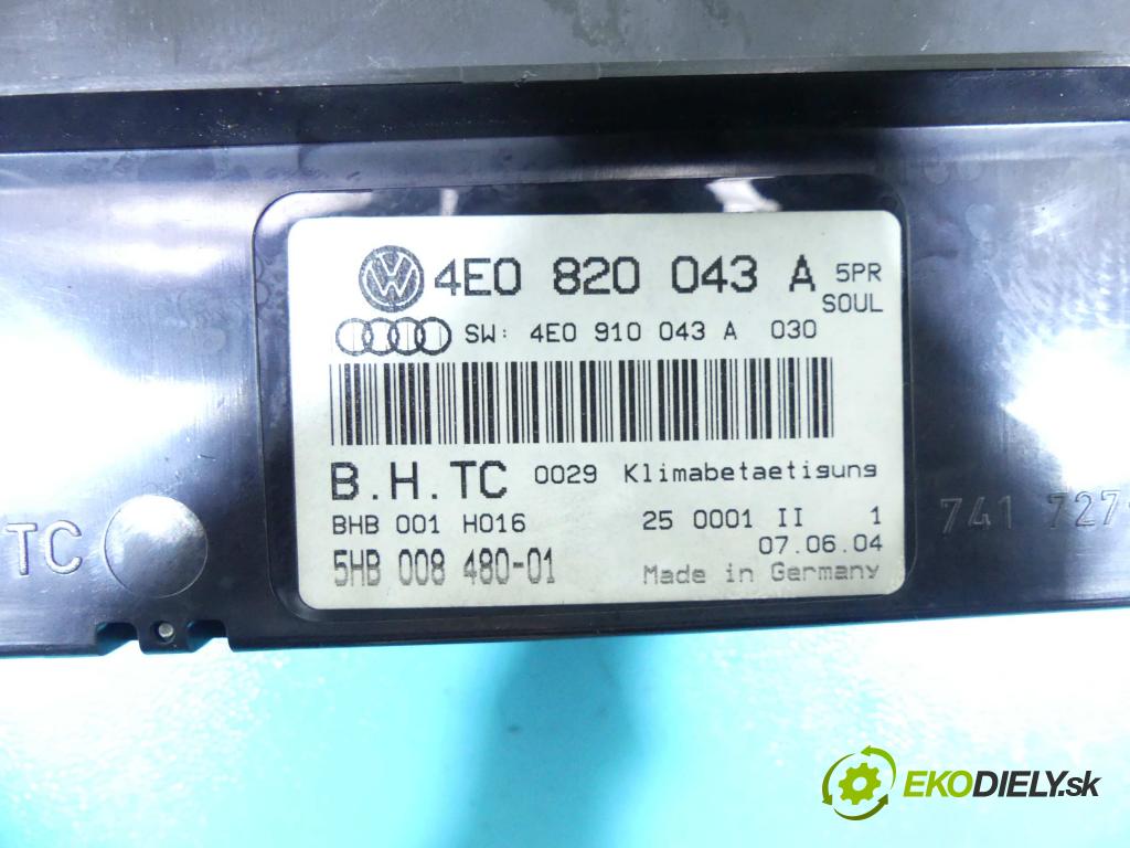 Audi A8 D3 2002-2009 3.0 tdi 232KM automatic 171 kW 2967 cm3 4- panel kúrenia 4E0820043A