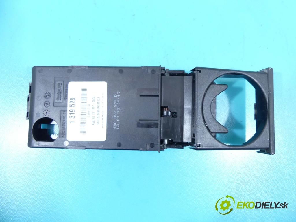 Audi A6 C5 1997-2004 2.5 TDI 179KM automatic 132 kW 2496 cm3 5- Rukojeť: na nápoje: 4B0862534D (Úchyty, držiaky na nápoje)